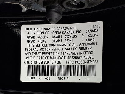 2019 Honda Civic Sport