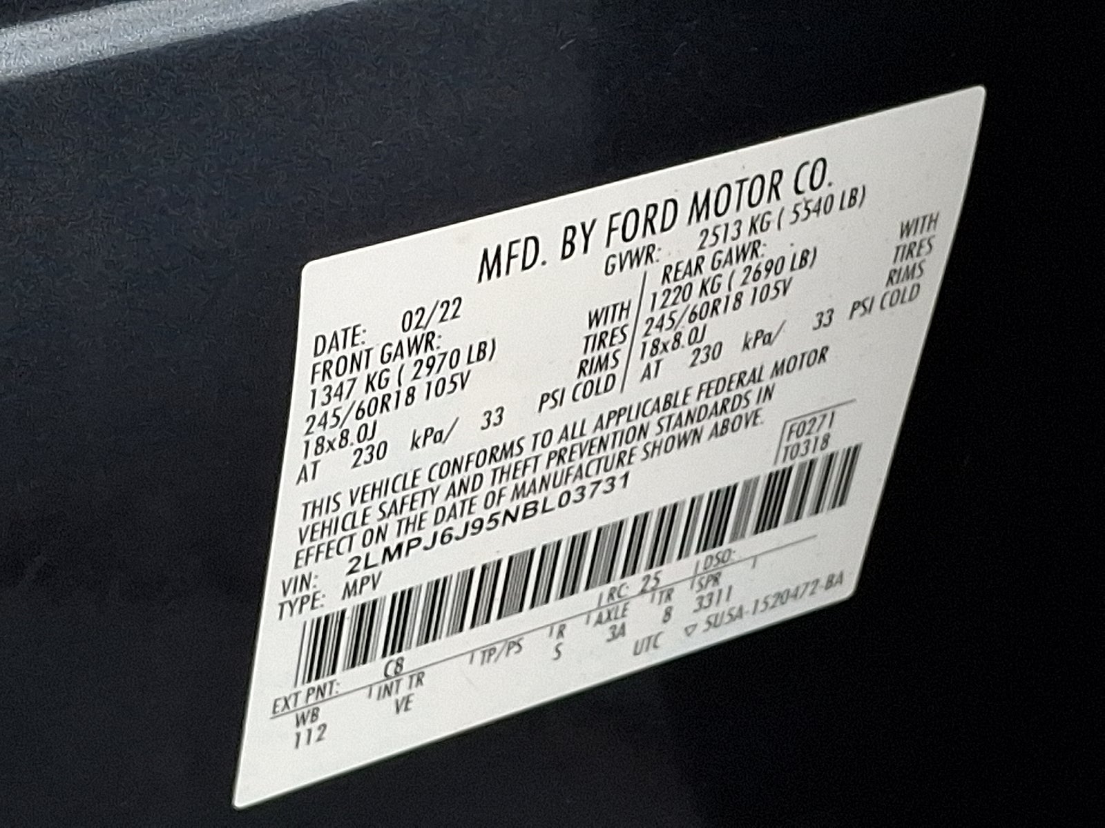 2022 Lincoln Nautilus Standard