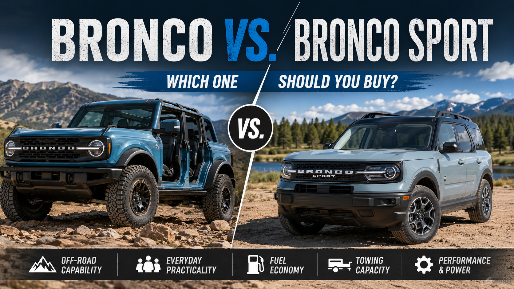 2026 Ford Bronco and Ford Bronco Sport comparison